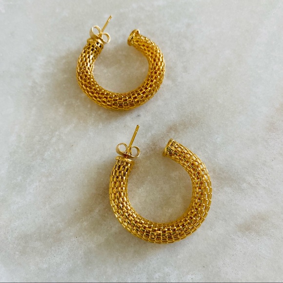 Gold Braided Hoops - Picture 4 of 9